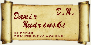 Damir Mudrinski vizit kartica